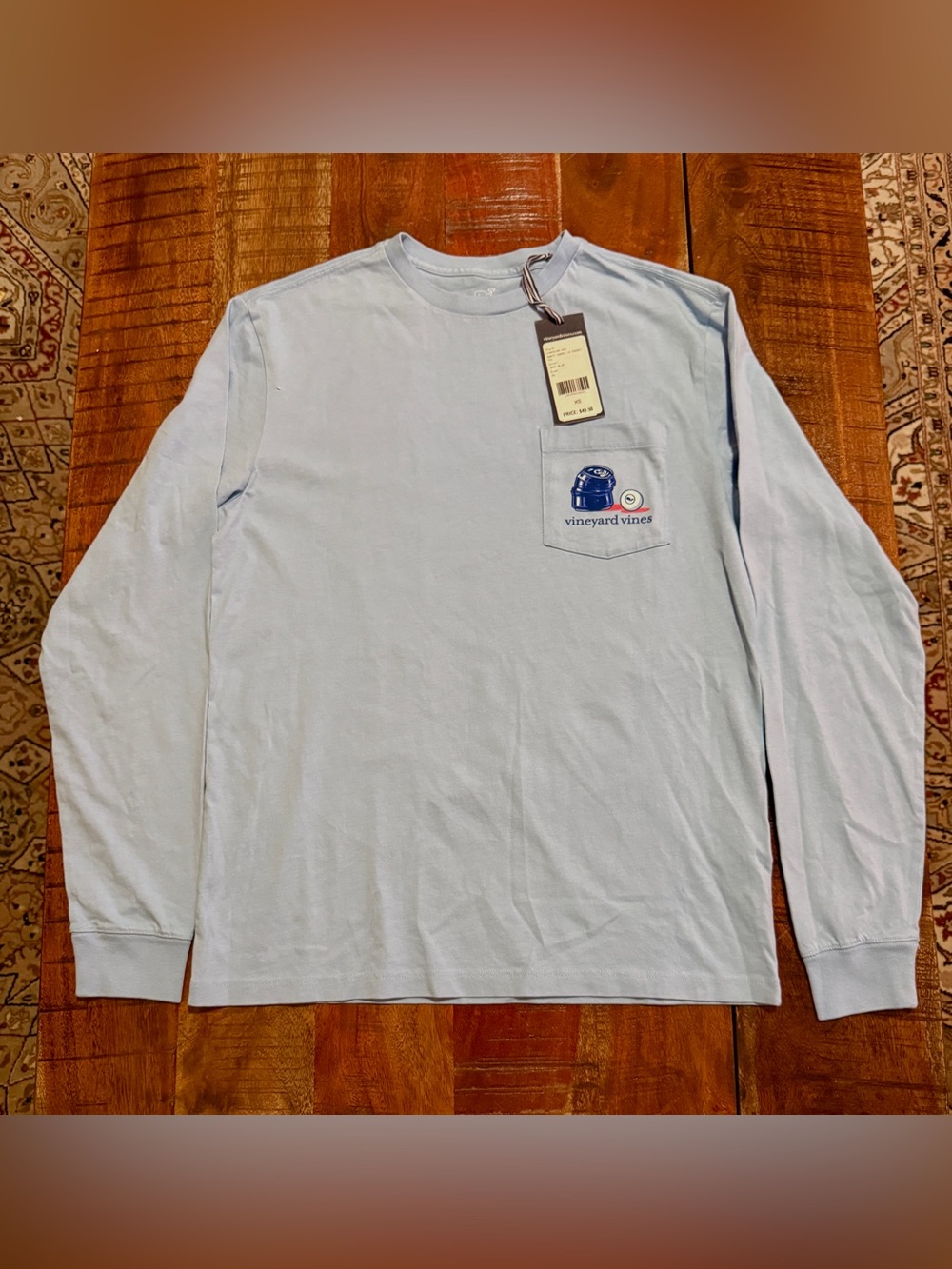 Vineyard Vines Light Blue Long-Sleeve Pocket Tee